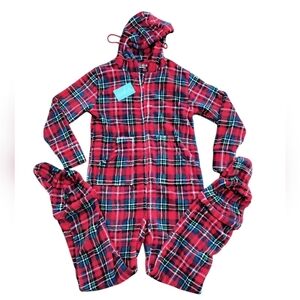 NWT Unisex Alexander Del Rossa Fleece Footie Pajamas Size L